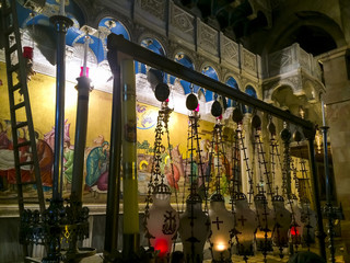 The Holy Sepulchre Church interior in Jerusalem, Israel