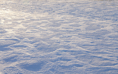 Snow drifts in winter