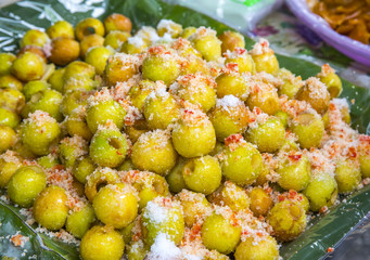 Jujubes are preserved with sugar and salt