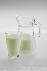 milk in a jug and glass