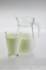milk in a jug and glass
