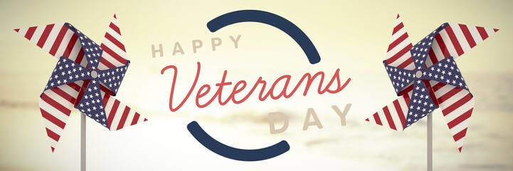 Obraz premium Composite image of logo for veterans day in america 