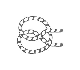 Figure eight rope knot icon. Seamless decorative design element, creative handmade isolated vector illustration