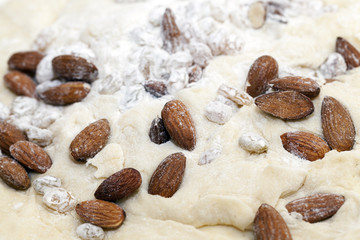 Fototapeta na wymiar almond nuts, close-up
