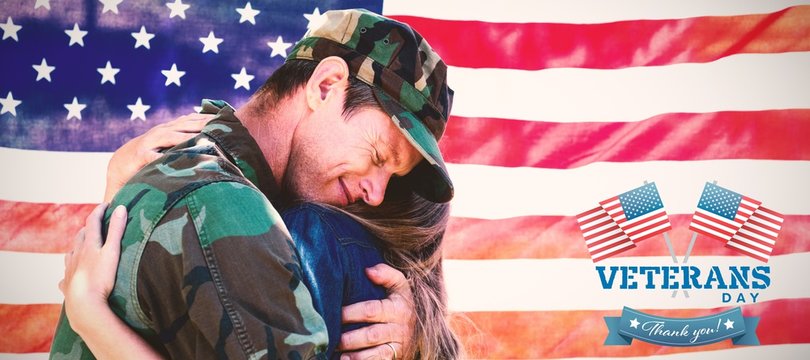 Composite image of logo for veterans day in america  - Powered by Adobe