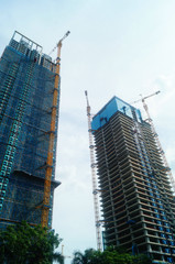 Fototapeta na wymiar Residential developments under construction in Shenzhen, China