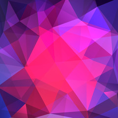 Abstract background consisting of pink, purple triangles. Geometric design for business presentations or web template banner flyer. Vector illustration