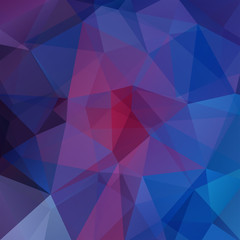 Abstract geometric style background. Blue, red, purple colors. Vector illustration