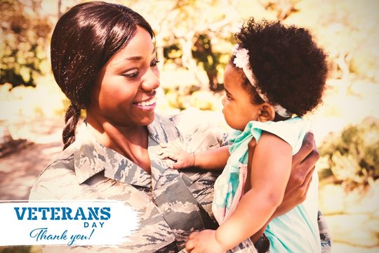 Composite image of logo for veterans day in america - Powered by Adobe