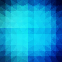 Obraz premium Geometric pattern, triangles vector background in blue  tones. Illustration pattern
