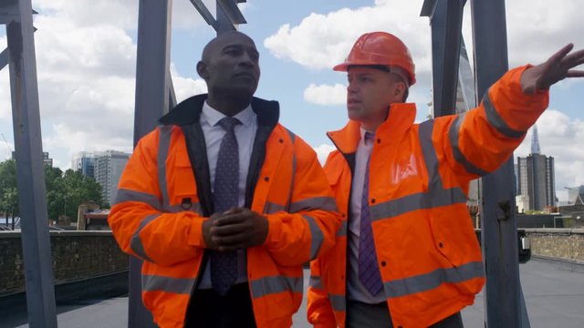  Engineers carrying out an inspection at urban industrial site