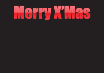 Merry x'mas Text with Metallic Design and copy space