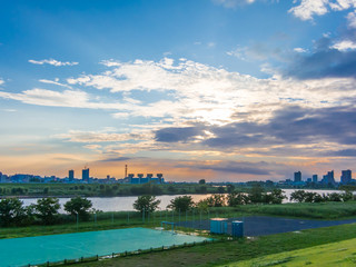Cloud comes over riverside