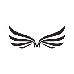 Obraz premium wing m letter logo template