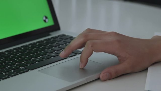 Laptop with a green screen