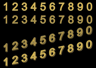 3D CG 立体 数字 ゴールド