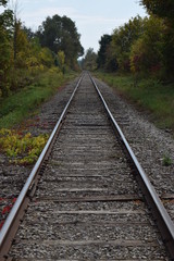 Fototapeta na wymiar Railway tracks in the country 1