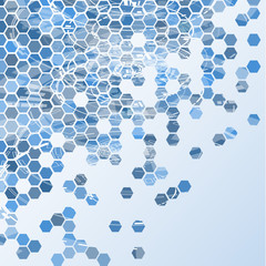 Abstract science vector background with hexagons.