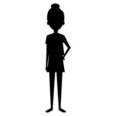 beautiful woman silhouette avatar character