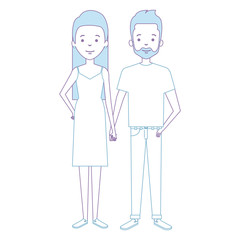 lovers couple avatars character vector illustration design
