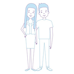 lovers couple avatars character vector illustration design