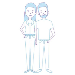 lovers couple avatars character vector illustration design