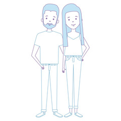 lovers couple avatars character vector illustration design