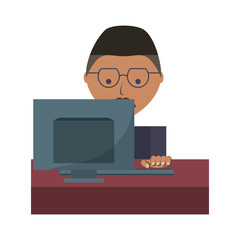 colorful  young  businessman  over white background  vector illustration