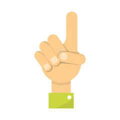 colorful hand up over white background  vector illustration