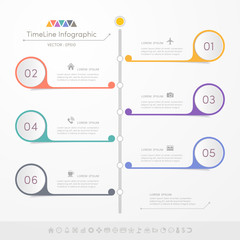 Timeline infographics design template with icons, process diagram, vector eps10 illustration