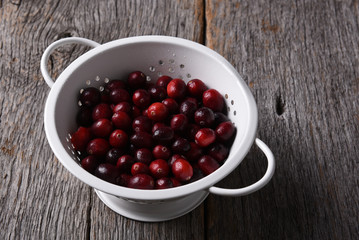 Colander of Fresh Cranberries