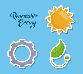 icon set of renewable energy concept over blue background colorful design vector illustration