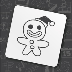 The Gingerbread Man doodle drawing