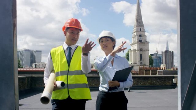  Engineers carrying out an inspection at urban industrial site