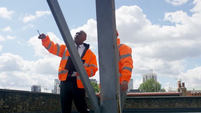 Engineers carrying out an inspection at urban industrial site