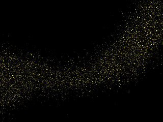 Fototapeta na wymiar Vector particles golden dust, shimmering glitter texture