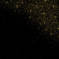 Vector particles golden dust, shimmering glitter texture