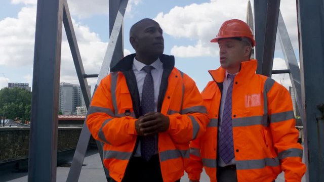  Engineers carrying out an inspection at urban industrial site