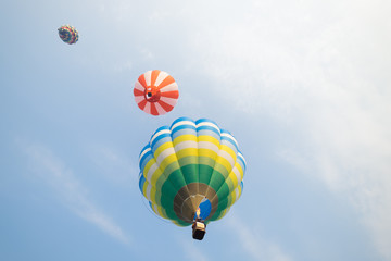 Colorful hot air balloons flying in the sky