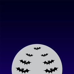 Background Halloween full moon bats