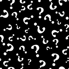 Question mark seamless pattern . Vector seamless pattern with question marks. Monochrome hipster background.