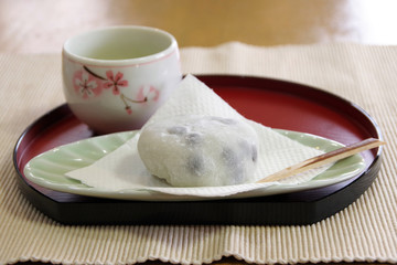 豆大福とお茶