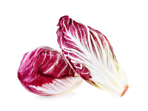 Radicchio, red salad isolated on white background