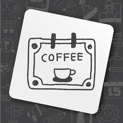 coffee shop sign doodle drawing