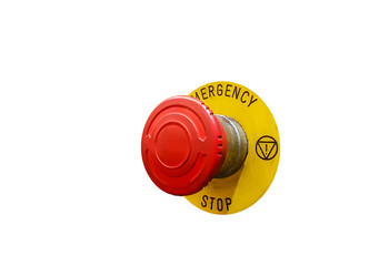 Emergency switch button, isolate on white background
