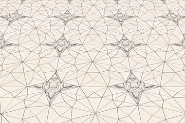 Lines of metal wires on white surface