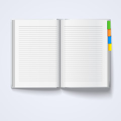 Notebook isolated on white background. Reminder, diary, business planner, 3D illustration, isolated on white background