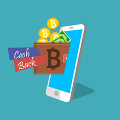 vector digital bitcoin mobile wallet