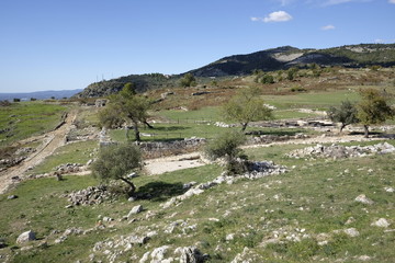 Fototapeta na wymiar Roman excavations of ancient Norba
