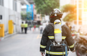 firefighter portrait on duty